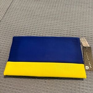 Blue and yellow clutch